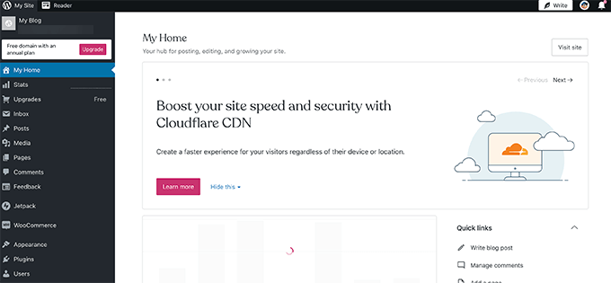 WordPress.com dashboard WordPress.com dashboard