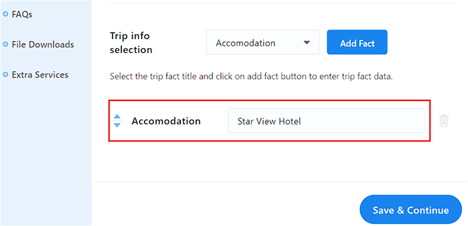 Add trip facts Add trip facts