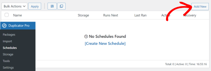 Create a backup schedule Create a backup schedule