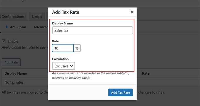 Add tax rate manually Add tax rate manually