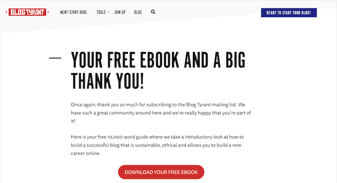 An example of an ebook lead magnet, published by Blog Tyrant An example of an ebook lead magnet, published by Blog Tyrant