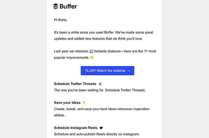 Automated win back emails Automated win back emails