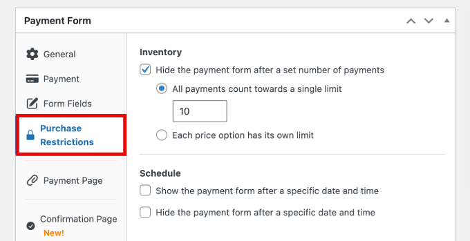 restrict purchase limit restrict purchase limit