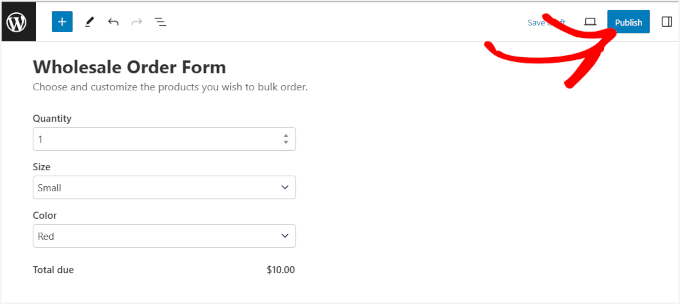 Preview of wholesale order form Preview of wholesale order form