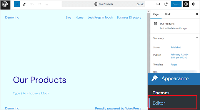 Full site editor Full site editor