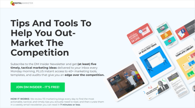 Digital Marketer squeeze page example Digital Marketer squeeze page example