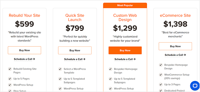 WPBeginner Website Design Service pricing WPBeginner Website Design Service pricing