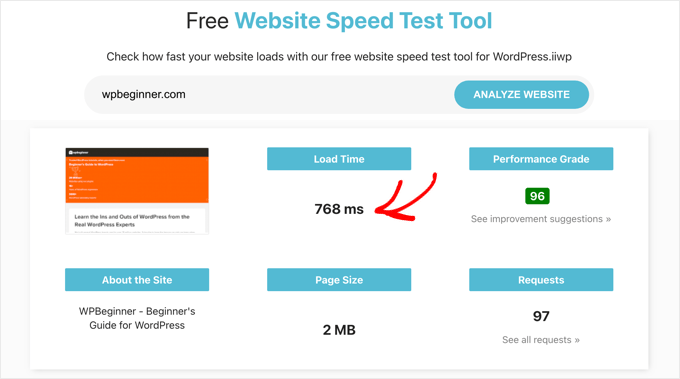 Speed Test Load Time Speed Test Load Time