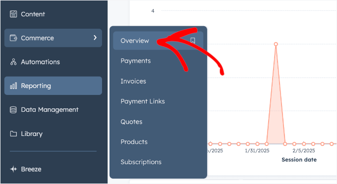 Finding the Commerce Overview in HubSpot Finding the Commerce Overview in HubSpot