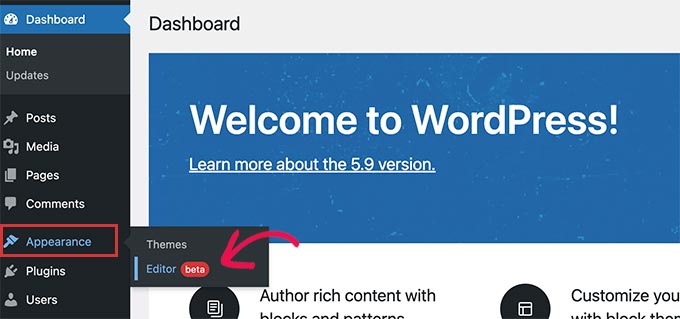 New site editor in WordPress 5.9 New site editor in WordPress 5.9