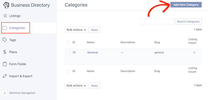 Creating new categories on a business listing website Creating new categories on a business listing website