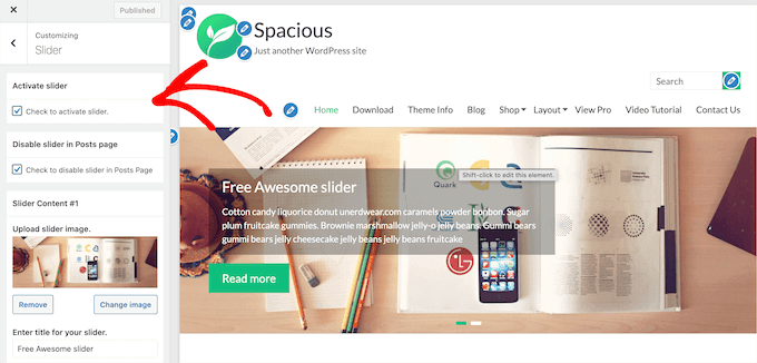Built-in WordPress slider example Built-in WordPress slider example
