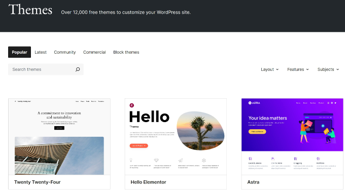 WordPress themes directory WordPress themes directory
