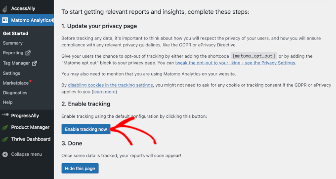 Enable Matomo tracking Enable Matomo tracking