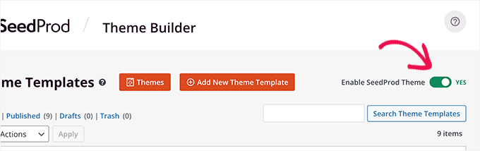 Enable custom theme Enable custom theme