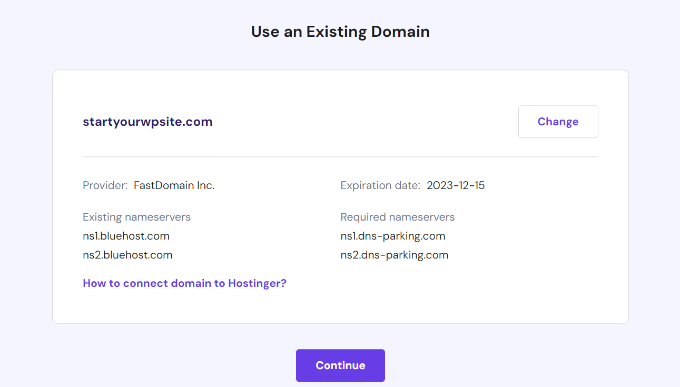 View existing domain name details View existing domain name details