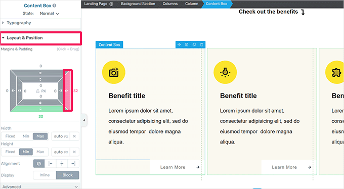 Adjust margins and padding Adjust margins and padding