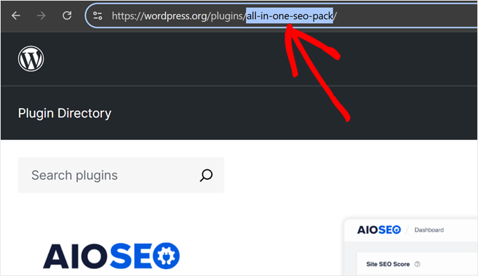 The free AIOSEO plugin URL The free AIOSEO plugin URL