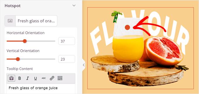Customizing the image hotspot settings in SeedProd Customizing the image hotspot settings in SeedProd