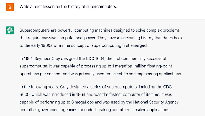 ChatGPT lesson on supercomputers ChatGPT lesson on supercomputers
