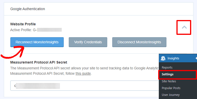 MonsterInsights reconnect Google Analytics MonsterInsights reconnect Google Analytics
