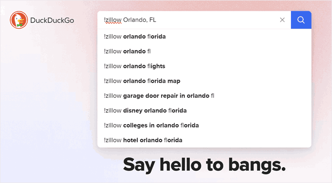 DuckDuckGo's bangs feature DuckDuckGo's bangs feature