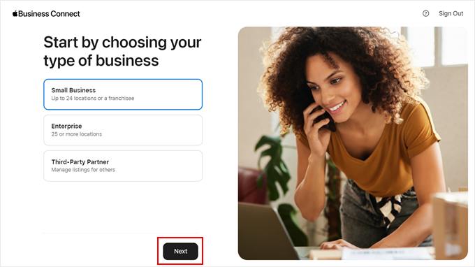 Choosing a type of business in Apple Business Connect Choosing a type of business in Apple Business Connect