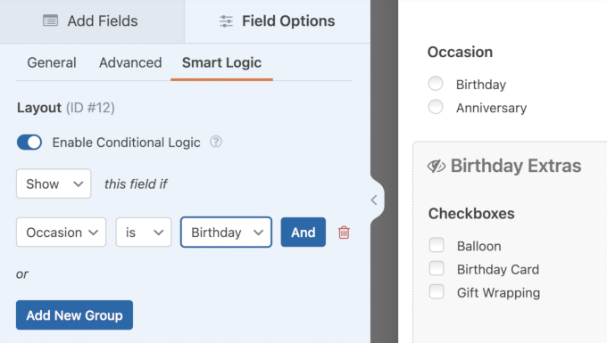 Adding conditional logic to a layout field in WPForms Adding conditional logic to a layout field in WPForms