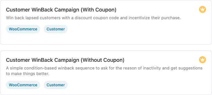 FunnelKit Automations Customer Winback Templates FunnelKit Automations Customer Winback Templates