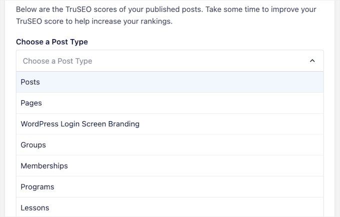 Choosing post types Choosing post types