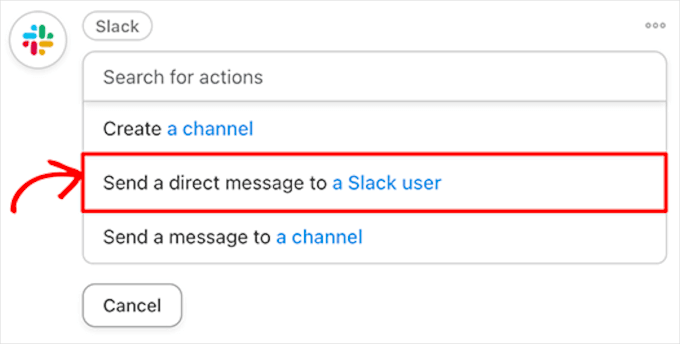 Send a direct message to a Slack user Send a direct message to a Slack user