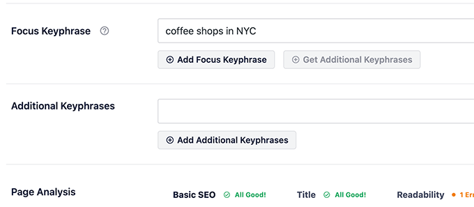 All in One SEO focus Keyphrase All in One SEO Focus Keyphrase