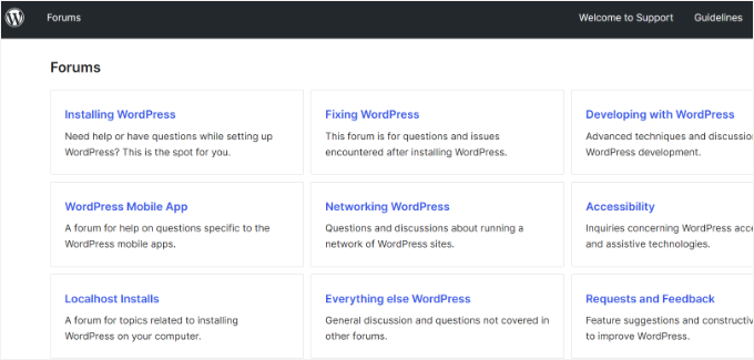 WordPress forum WordPress forum