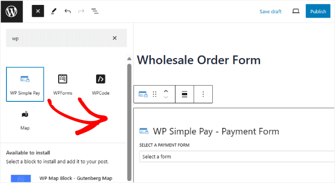 WP Simple Pay block WP Simple Pay block