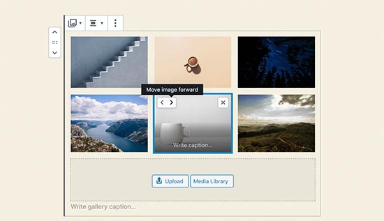 Reorder gallery images