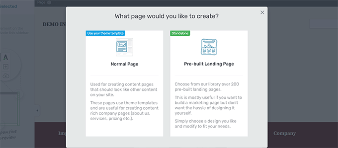 Choose templating option Choose templating option