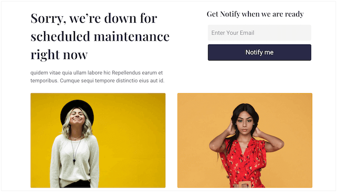 An example 'under construction' page An example 'under construction' page