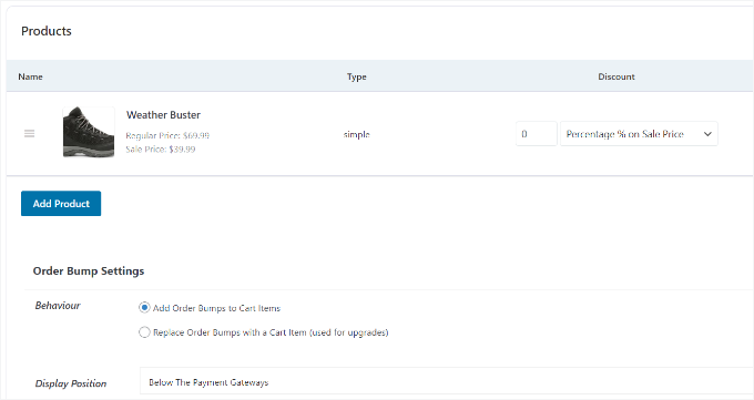 Change bump offer settings Change bump offer settings