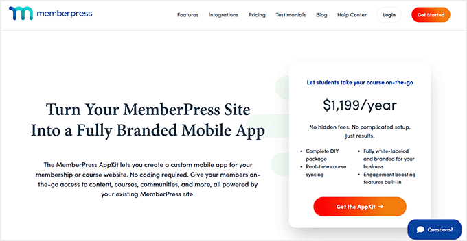MemberPress AppKit Homepage