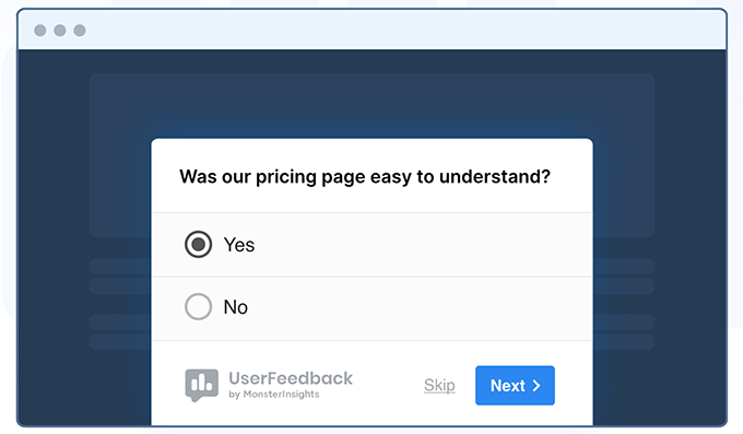 UserFeedback form UserFeedback form