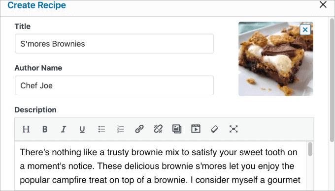 create recipe create recipe