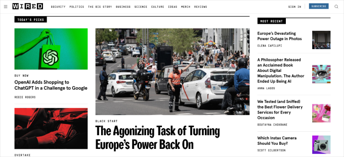 wired-homepage Wired homepage
