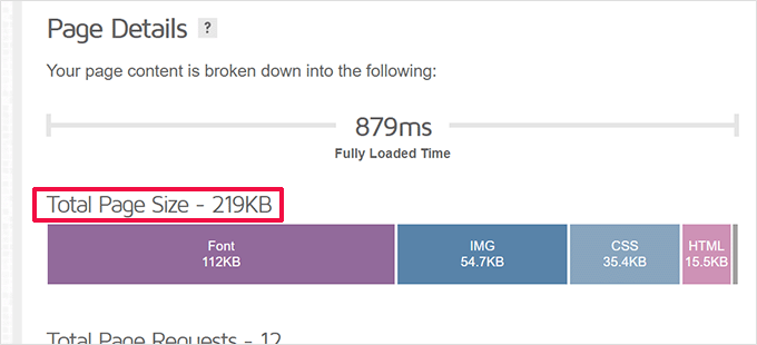 Find page size Find page size