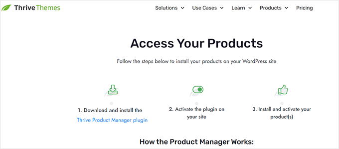 Install Thrive Product Manager Install Thrive Product Manager
