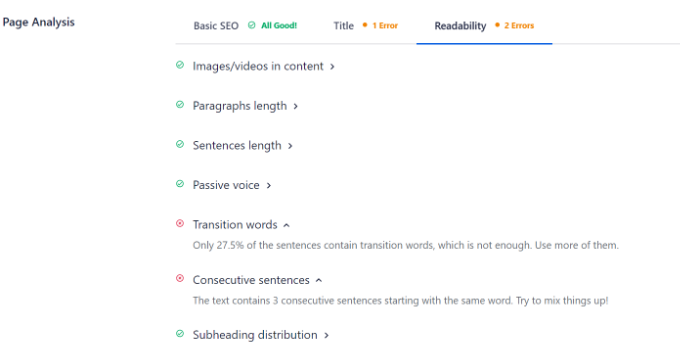 Analyze content readability Analyze content readability