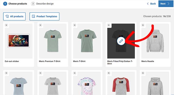 Choose the product where you want to add the graphic design or image Choose the product where you want to add the graphic design or image