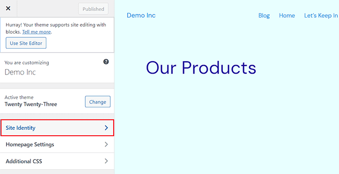 Expand the site identity tab Expand the site identity tab