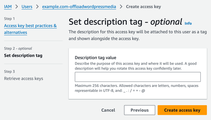 Setting Description Tags in AWS Setting Description Tags in AWS