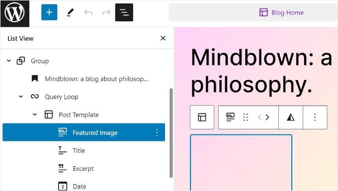 Activating the List View on Full Site Editor Activating the List View on Full Site Editor