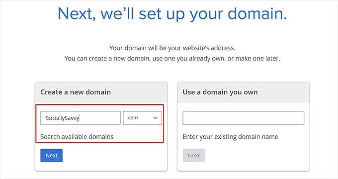 Add a name for your social media website Add a name for your social media website